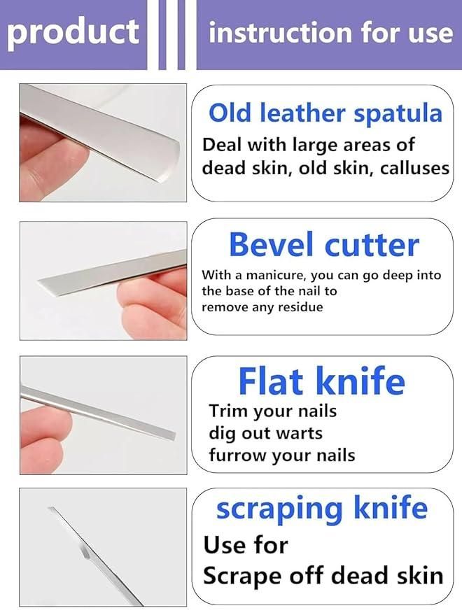 Urban Looms 5 Pieces Pedicure Knife Set with Storage Case