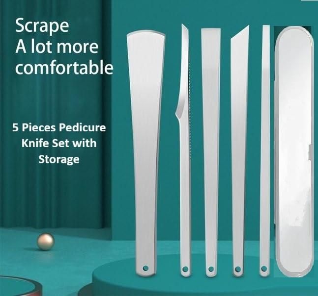 Urban Looms 5 Pieces Pedicure Knife Set with Storage Case