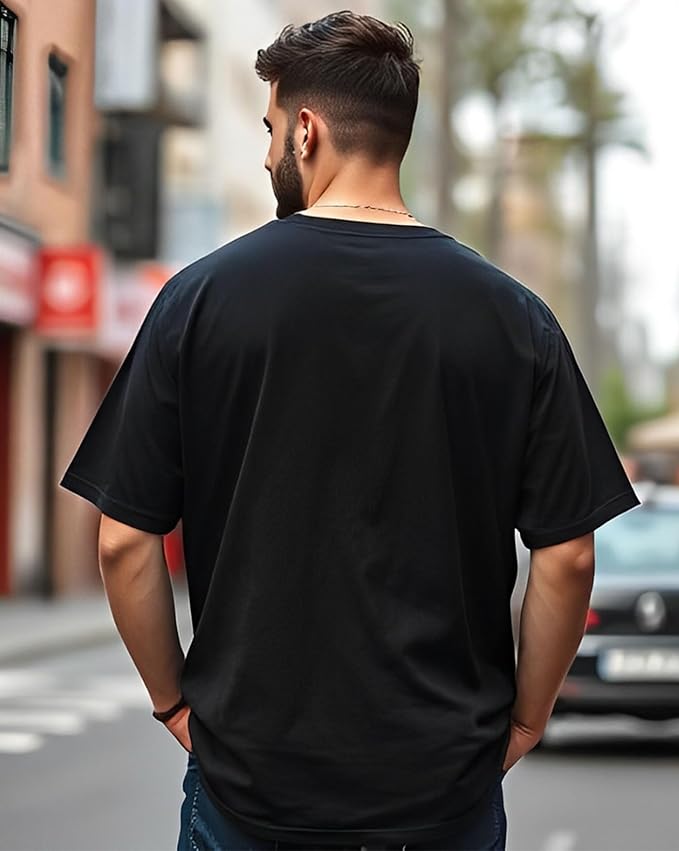 Urban looms Mens Oversized Half Sleeve Printed T-Shirt for Men