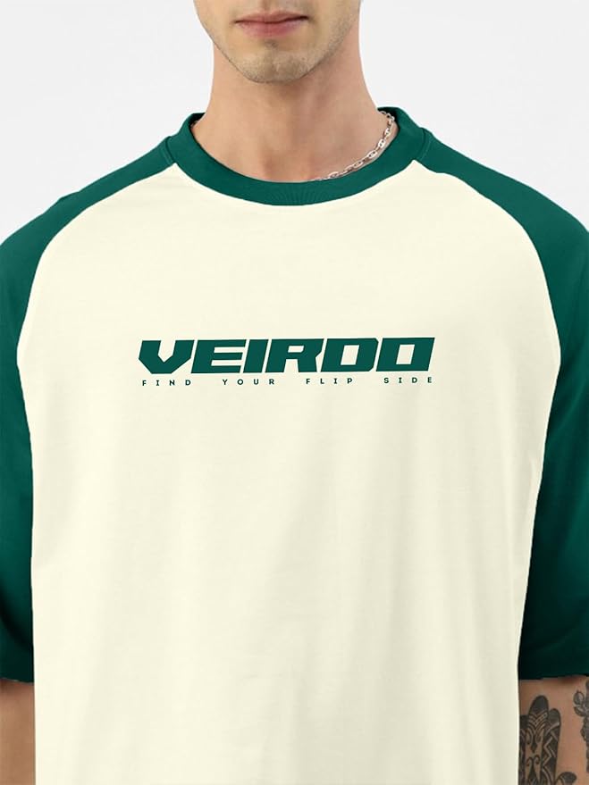 Urban Looms Cotton T-Shirt for Men (Colors: White & green)