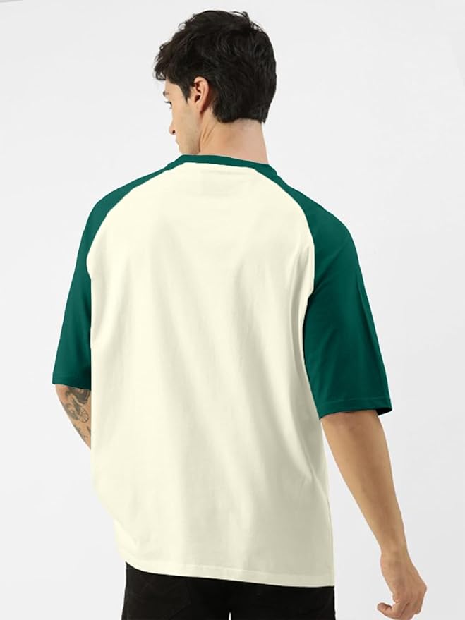 Urban Looms Cotton T-Shirt for Men (Colors: White & green)