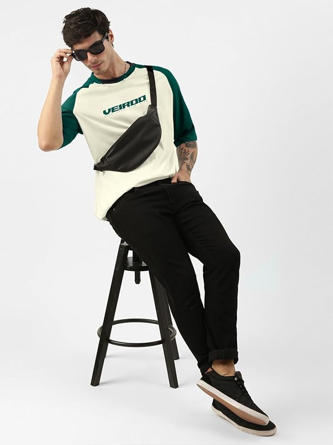 Urban Looms Cotton T-Shirt for Men (Colors: White & green)